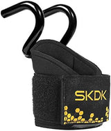 SKDK Cotton Hard Pull Wrist Lifting Straps Grips Band-Deadlift Straps with Neoprene Cushioned Wrist Padded and Anti-Skid Silicone - for Weightlifting, Bodybuilding, Xfit, Strength Training