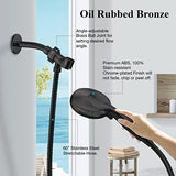 ORB High Pressure Shower Head with Handheld - Multifunctional High Flow Rain Showerhead with Extra 60" Long Hose and Adjustable Overhead Holder - Es la mejor regaderas para ducha (Oil Rubbed Bronze)