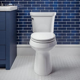 Mayfair Preston Easy to Clean Single Hinge Toilet Seat, Modern Slow Close Plastic Toilet Seat, Made in USA, Elongated, White