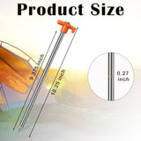 20 Pack Tent Stakes - 10 Inch Galvanized Non-Rust Ground Stakes Heavy Duty Canopy Anchors Metal Tent Pegs for Camping, Garden, Hiking, Orange