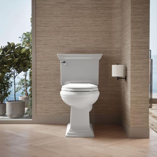 KOHLER 4639-RL-0 Cachet ReadyLatch Round-Front Toilet Seat, Quiet-Close Lid, Contoured Seat, Grip-Tight Bumpers and Installation Hardware, White