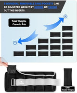 Fragraim Adjustable Ankle Weights 1-3/4/5/6/8/10/12/15/20 LBS Pair with Removable Weight for Jogging, Gymnastics, Aerobics, Physical Therapy