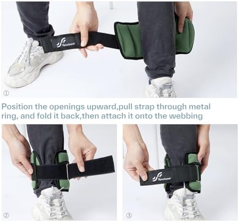 Sportneer Adjustable Ankle Weights 1 Pair 2 4 6 8 10 Lbs Leg Weight Straps for Women Men, Weighted Ankle Weights Set for Gym,Fitness, Workout,Walking, Jogging,1-5 lbs Each Ankle, 1 Pair 2-10 lbs