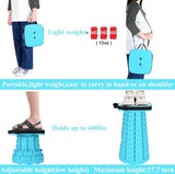 Fishboy Upgraded Square Collapsible Stool, 400lbs Max Weight, Lightweight But Sturdy, Portable Retractable Folding Telescoping Foldable Camping Stool for Adults Outdoor Fishing Hiking Travel BBQ