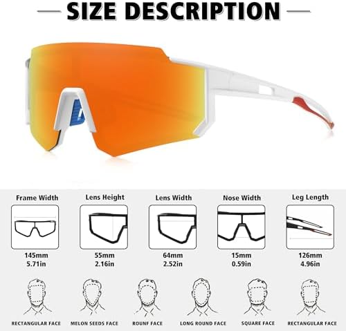 STORYCOAST Polarized Sports Sunglasses for Men Women,Driving Fishing Cycling Mountain Bike Sunglasses UV400 Protection