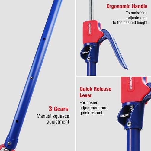 WORKPRO Cabinet Jack Support Pole, 18-1/2" to 29-1/2" Steel Telescopic Quick Support Rod Adjustable 3rd Hand Support System with 154 lbs Capacity for Cabinet Jack, Drywall Jack& Cargo Bars, 2-Pack