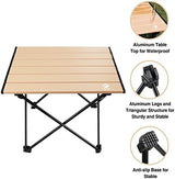 VILLEY Portable Camping Side Table, Ultralight Aluminum Folding Beach Table with Carry Bag for Outdoor Cooking, Picnic, Camp, Boat, Travel