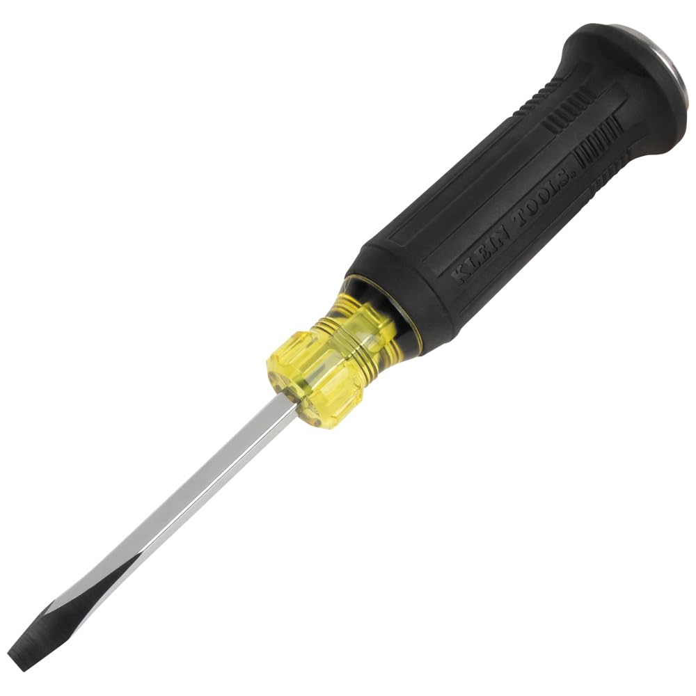 Klein Tools 85442DD Screwdriver Set, Demolition Screwdriver, 1/4-Inch and 5/16-Inch Keystone Tips with Plated Metal Strike Cap, 2-Piece