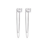 SLUYNZ 925 Sterling Silver No Piercing Cuff Earrings Chain for Women Wrap Earrings Tassel Clip On Ear (A-Silver)