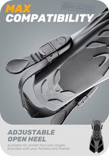 CAPAS Snorkel Fins, Swim Fins Travel Size Short Adjustable for Snorkeling Diving Adult Men Women Kids Open Heel Swimming Flippers