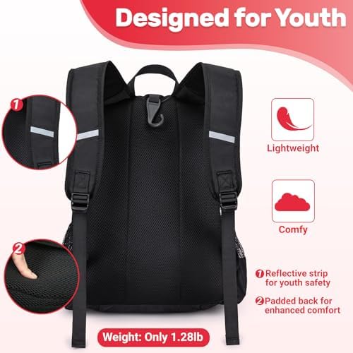 Youth Baseball Bag, Softball Bag for Girls & Boys, Kids Tball Backpack with Shoes Compartment