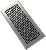 Floor Register 4x10 Inches - Heavy Duty Walkable Steel Floor Vents - Ease Adjust Air Flow Direction Floor Registers - Satin Nickel Floor Vent Covers - Boston Design Air Vents for Home