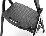 Rubbermaid 3-Step Steel Ladder, Folding Step Stool with Hand Grip and Non-Slip Feet, Black, Tested to ANSI US Safety Standards, No Assembly Required