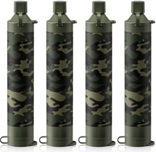 Membrane Solutions Straw Water Filter, Survival Filtration Portable Gear, Emergency Preparedness, Supply for Drinking Hiking Camping Travel Hunting Fishing Team Family Outing