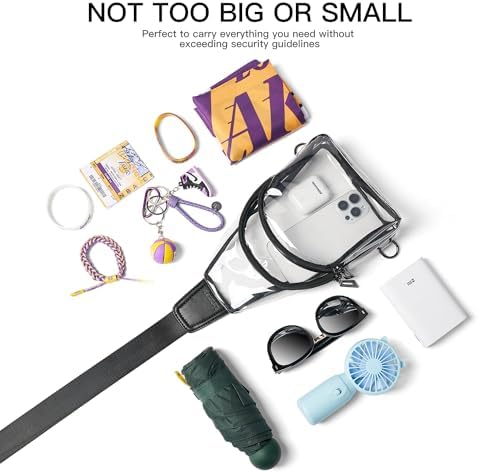 Clear bags Stadium Approved Crossbody Sling Bag Fanny Pack Backpack Purses for Women Men Belt bag for stadium events