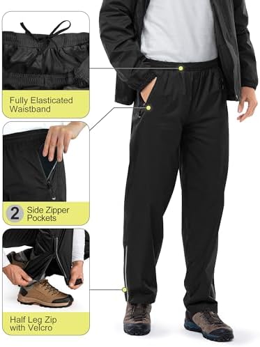 33,000ft Men's Rain Suit Packable Waterproof Lightweight Rain Gear for Golf Hiking Cycling 2 Pieces (Jackets and Pants)
