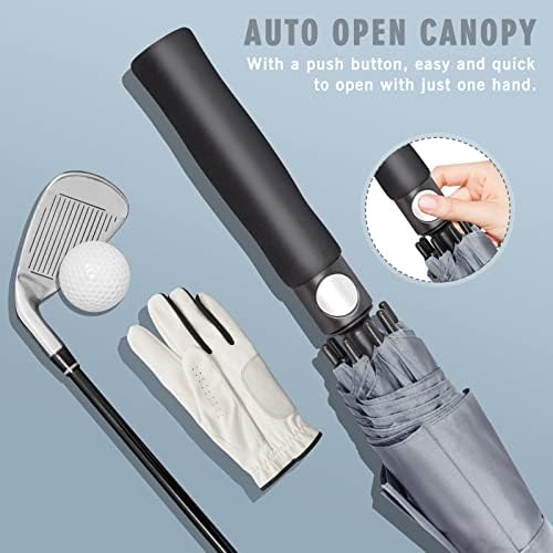 ZOMAKE Automatic Open Extra Large Golf Umbrella 51/54/62/68 Inch, Double Canopy Vented Windproof Oversize Stick Umbrellas for Rain