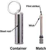 SURVIVE Permanent Match Metal, 2 Pack, Reusable Survival Fire Starter Lighter, Emergency Waterproof Keychain Striker Stick Kit