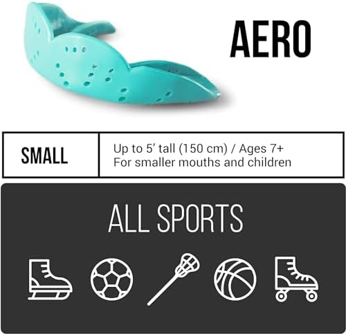 SISU Aero Small Mouthguard, Charcoal Black - 1.6mm Thin - Custom-Molded Fit - Slim Design - Remoldable Up to 20 Times - for Team Sports - Non Toxic