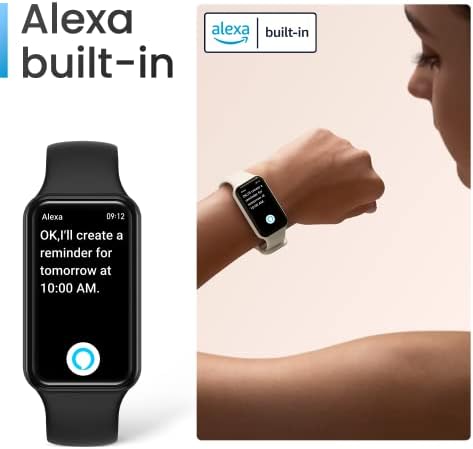 Amazfit Band 7 Fitness & Health Tracker for Women Men, 18-Day Battery Life, Alexa Built-in, 1.47”AMOLED Display, Heart Rate & SPO₂ Monitoring, 120 Sports Modes, 5 ATM Water Resistant, Black (Renewed)