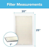 Filtrete 20x25x1 AC Furnace Air Filter, MERV 5, MPR 300, Capture Unwanted Particles, 3-Month Pleated 1-Inch Electrostatic Air Cleaning Filter, 6-Pack (Actual Size 19.69x24.69x0.81 in)