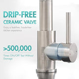 AIMADI Contemporary Kitchen Sink Faucet,Single Handle Stainless Steel Kitchen Faucets with Pull Down Sprayer,Brushed Nickel