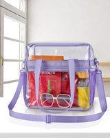 Paxiland Clear Bag for Stadium Events 12x6x12, Clear Tote Bag with Reinforced Strap, Transparent Bag for Sports Concert