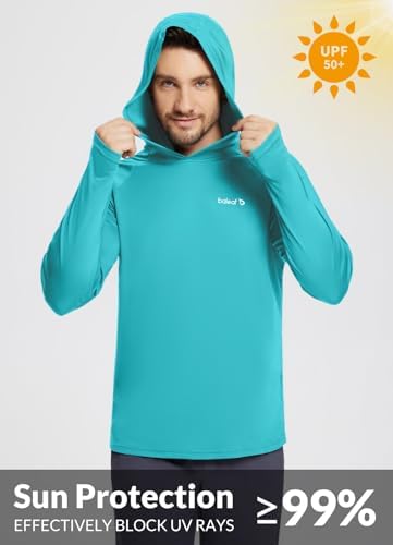 baleaf Men's Sun Protection Hoodie Shirt UPF 50+ Long Sleeve UV SPF T-Shirts Rash Guard Fishing Swimming Lightweight