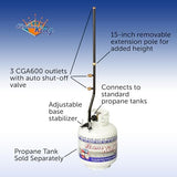 Flame King FK-DP2PC 3 Outlet Adapter 20 to 1LB Propane Distribution Post Pole Tree Stem Stand for Stove, Lanterns, and Camping, Black