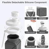 3 pack Collapsible Water Bottles,Silicone Foldable Portable Water Bottle 20.6oz, Lightweight Reusable Leakproof for Travel Hiking Camping Cycling Workouts Yoga Fitness Indoor Outdoor Sports