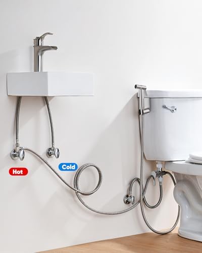 Arofa Hot and Cold Handheld Bidet Sprayer for Toilet, Warm Water Bidet with Adjustable Pressure, Non-Electric Temperature Control for Feminine Wash