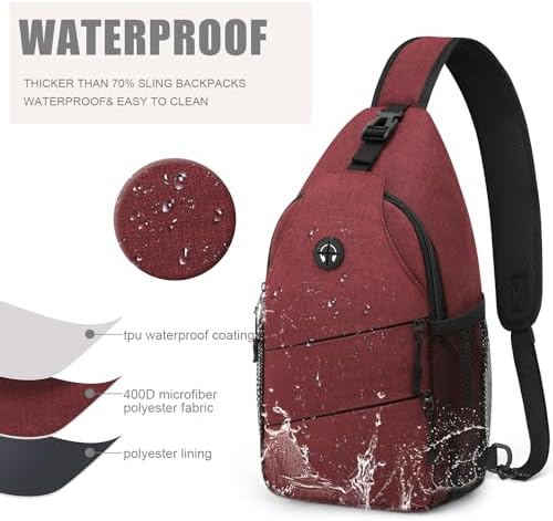 Crossbody Bags for Women Men Trendy Sling Bag Bakpack Casual Chest Bag with Convertible Shoulder Strap