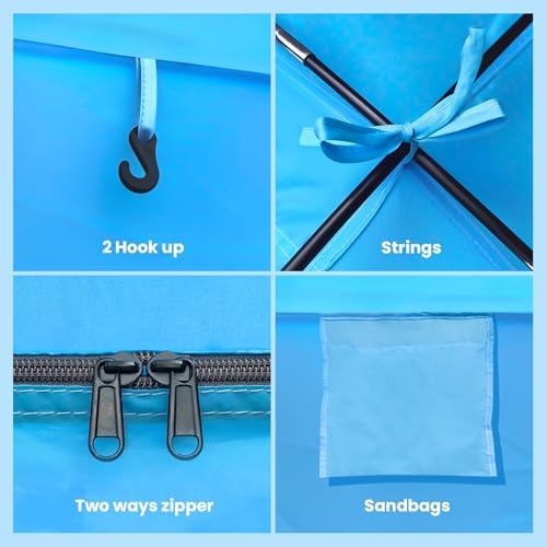 Beach Tent Sun Shelter,4-6 Person Beach Shade Tent, Easy Setup UPF 50+ UV Protection Portable Lightweight Beach Cabana Sun Shade Shelter