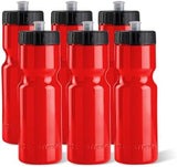 50 Strong Sports Water Bottles – Reusable 22 oz BPA-Free Plastic Bottles with Pull Top Cap – Made in USA – Top Rack Dishwasher Safe – Fits Most Bike Cages Brand