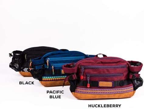 Wilderdog Mega Hip Pack with 3-Liter Capacity, Two Mesh Water Bottle Pockets, Interior Key Loops, Adjustable Straps, and Poop Bag Dispenser (Pacific Blue)