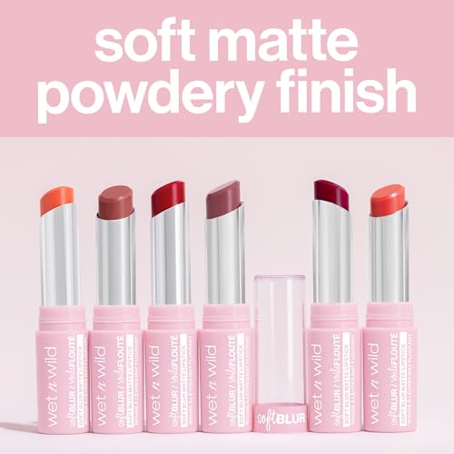 wet n wild Soft Blur Matte Lipstick, Velvety Semi-Sheer Buildable & Blendable Non-Drying Formula, Comfortable Wear, Vegan & Cruelty-Free - I'm Shy