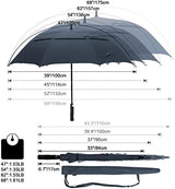 G4Free 47/54/62/68 Inch Automatic Open Golf Umbrella Oversize Extra Large Double Canopy Vented Windproof Waterproof Stick Umbrellas