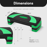 BalanceFrom Aerobic Exercise Step Platform, Home & Gym Workout Stepper, Green
