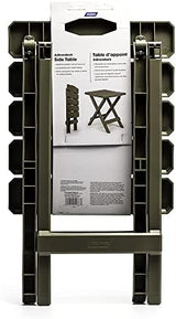 Camco Adirondack Portable Outdoor Camping Small Weatherproof Rustproof Durable Plastic Folding Side Table for Indoor and Outdoor Use, 2 Pack, Taupe