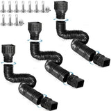 3 pack Flexible Rain Gutter Downspout Extensions,Drain Downspout Extender,Gutter Extension Flexible,Down Spout Drain Extension Pipes,Extendable from 21 to 60 Inches (3pcs black)