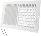 12 x 8 Inch [Duct Opening] Air Vent Covers for Wall or Ceiling - High Airflow 2 Way Steel Ventilation - Adjustable Wall/Ceiling Register, 13-3/4 Inch x 9-3/4 Inch [Overall Dimensions]