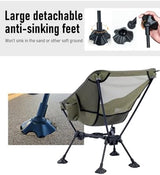 iClimb Ultralight Compact Camping Folding Beach Chair with Anti-Sinking Large Feet