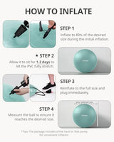 Trideer Yoga Ball - Exercise Ball for Workout pilates Stability - Anti-Burst and Slip Resistant for physical therapy, Birthing, Stretching & Core Workout, Office Ball Chair, Flexible Seating, Home Gym