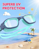 Kids Swim Goggles,Swimming Goggles for Kids 6-14, Anti-Fog UV Protection Pool Glasses for Boys Girls