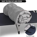 REDCAMP Folding Cot Pads for Sleeping Extra Thick, Soft Comfortable Velvet & Corduroy Cotton Camping Cot Mattress Pad for Backpacking Hiking, Black Blue Brown Grey 75x30 inches