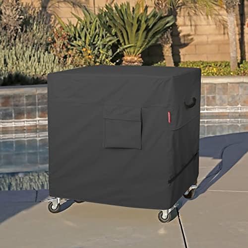 Porch Shield Waterproof Rolling 80-100 Qt Cooler Cart Cover Fits Most Patio Ice Chest Party Cooler (Black, 40"L x 20"W x 32"H)