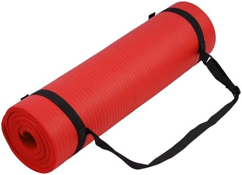 Yoga Mat, 1/2-Inch Extra Thick High Density Exercise Mat, Anti-Tear Exercise Yoga Mat with Carrying Strap, Suitable for Various Yoga Exercises