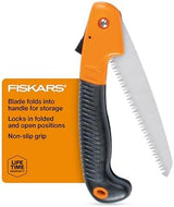 Fiskars Folding Hand Saw, 7" Pruning Saw with Power Tooth Blade with Triple Ground Teeth that Powers Through Wood Faster, Soft Grip Handle