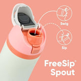 FreeSip Insulated Stainless Steel Water Bottle with Straw for Sports, Travel, and School BPA-Free Sports Water Bottle, 40 oz, Citrus Crush