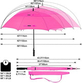 G4Free 47/54/62/68 Inch Automatic Open Golf Umbrella Oversize Extra Large Double Canopy Vented Windproof Waterproof Stick Umbrellas